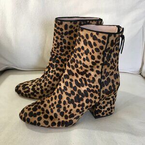 J. Crew Sadie Ankle Boots Leopard Calf Hair